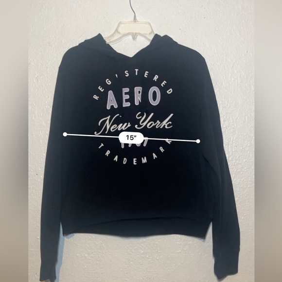 Aeropostale black hooded pullover sweater size XL - Picture 4 of 8